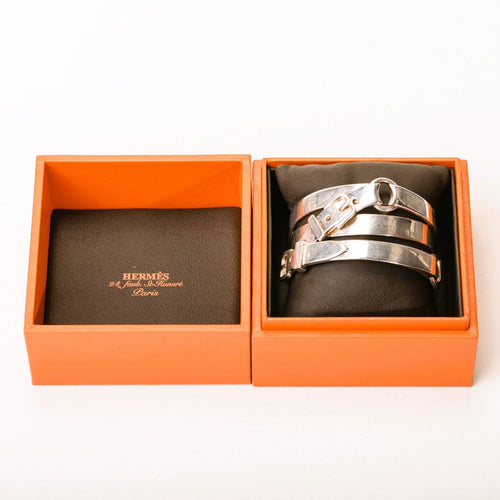 Bracelet Hermès Débridé - Bracelet manchette en argent 58 Facettes LMB-365