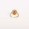 Bague 59 Bague marguerite vintage en or jaune, rubis ovale et diamants 58 Facettes LMB-361