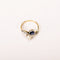 Bague 52 Bague Toi & Moi ancienne en platine, or jaune, perle et saphir 58 Facettes LMB-366