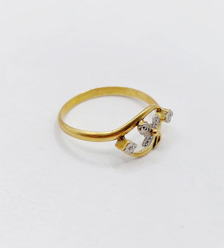 Bague 56 Bague trèfle Art nouveau en or 18k et platine 58 Facettes A07476