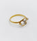 Bague 56 Bague trèfle Art nouveau en or 18k et platine 58 Facettes A07476