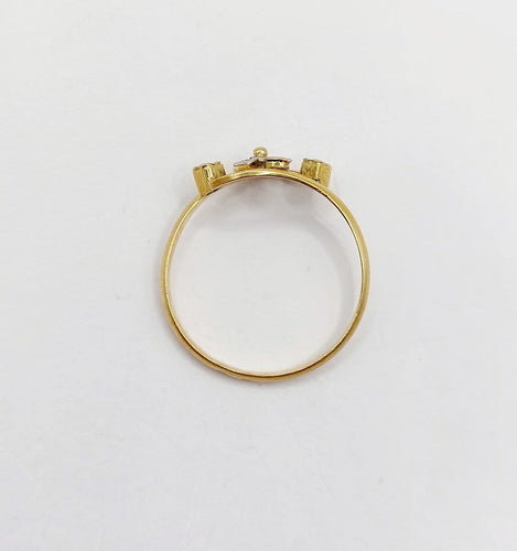 Bague 56 Bague trèfle Art nouveau en or 18k et platine 58 Facettes A07476