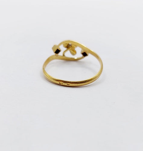 Bague 56 Bague trèfle Art nouveau en or 18k et platine 58 Facettes A07476