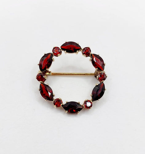 Broche Broche vintage en or 14K et grenats 58 Facettes A07478