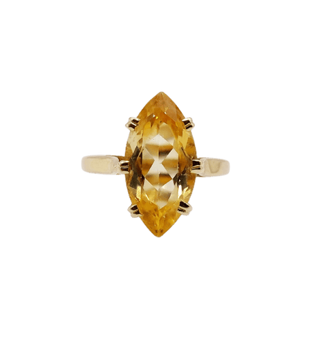 Bague 52 Bague cocktail vintage en or 18k et citrine 58 Facettes A07492