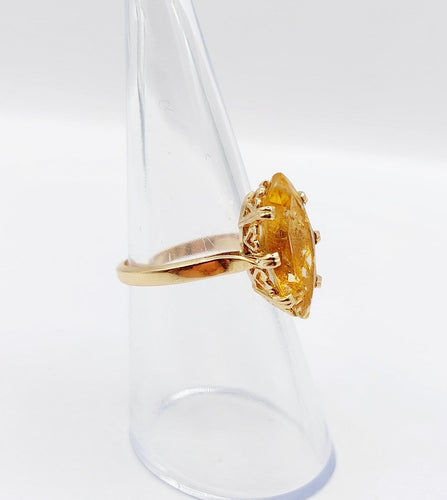 Bague 52 Bague cocktail vintage en or 18k et citrine 58 Facettes A07492