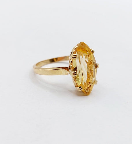 Bague 52 Bague cocktail vintage en or 18k et citrine 58 Facettes A07492