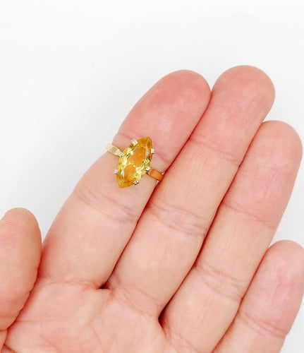 Bague 52 Bague cocktail vintage en or 18k et citrine 58 Facettes A07492