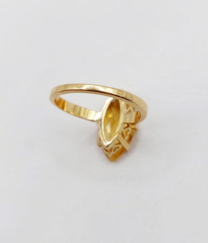 Bague 52 Bague cocktail vintage en or 18k et citrine 58 Facettes A07492