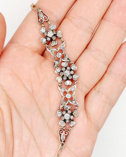 Bracelet Bracelet Art déco en or 14K, argent et diamants 58 Facettes A07493
