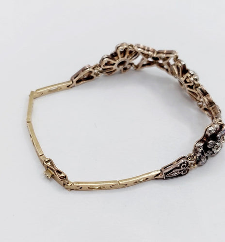Bracelet Bracelet Art déco en or 14K, argent et diamants 58 Facettes A07493