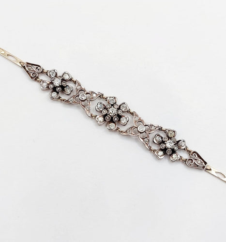 Bracelet Bracelet Art déco en or 14K, argent et diamants 58 Facettes A07493