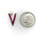 Pendentif Rétro - Pendentif V for Victory en platine et rubis 58 Facettes 11147