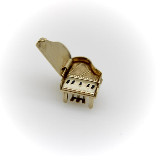 Pendentif Pendentif charm piano à queue en or 14K émaillé 58 Facettes 11150