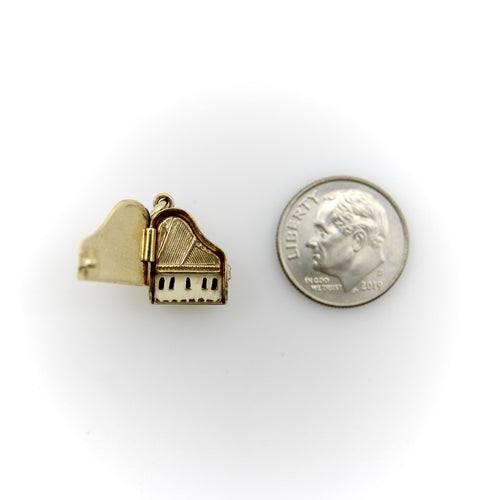 Pendentif Pendentif charm piano à queue en or 14K émaillé 58 Facettes 11150