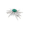 Broche Étoile - Broche en or blanc, platine, émeraudes et diamants 58 Facettes 35766