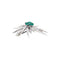 Broche Étoile - Broche en or blanc, platine, émeraudes et diamants 58 Facettes 35766