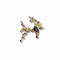 Broche Broche oiseau dans un cerisier en or jaune 18K, rubis 58 Facettes REF2503-270