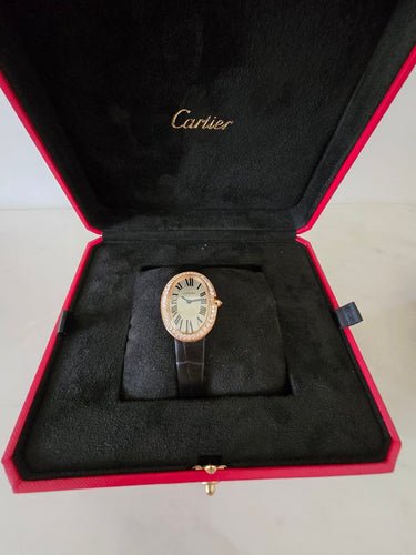 Montre Cartier Baignoire - Montre en or rose et diamants 58 Facettes 1