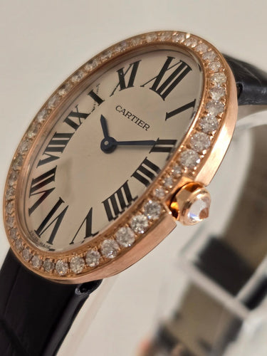 Montre Cartier Baignoire - Montre en or rose et diamants 58 Facettes 1