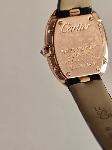 Montre Cartier Baignoire - Montre en or rose et diamants 58 Facettes 1