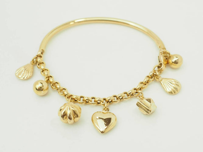 Bracelet Bracelet breloques en or jaune 18 carats et perles 58 Facettes 33799