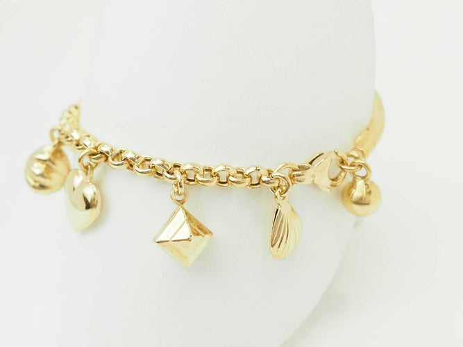 Bracelet Bracelet breloques en or jaune 18 carats et perles 58 Facettes 33799