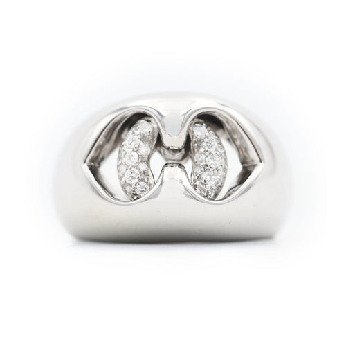Bague 54 Bulgari Abbraccio - Bague en or blanc et diamants 58 Facettes 166B26_M