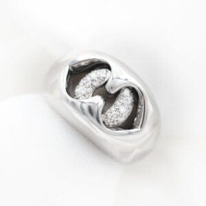 Bague 54 Bulgari Abbraccio - Bague en or blanc et diamants 58 Facettes 166B26_M