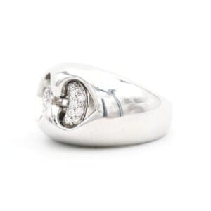 Bague 54 Bulgari Abbraccio - Bague en or blanc et diamants 58 Facettes 166B26_M