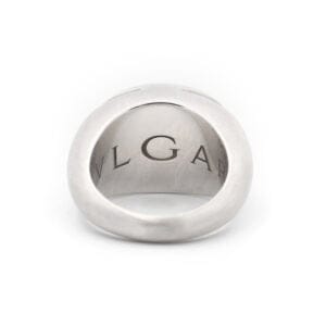 Bague 54 Bulgari Cabochon - Bague en or blanc satiné 58 Facettes 673A25_M