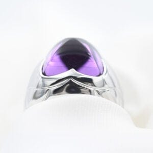 Bague 54 Bulgari Piramide XL - Bague en or blanc et améthyste 58 Facettes 166t26_M