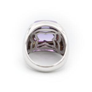 Bague 54 Bulgari Piramide XL - Bague en or blanc et améthyste 58 Facettes 166t26_M