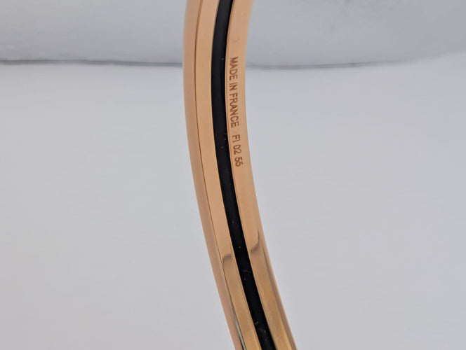 Bracelet Hermès Uni - Jonc en plaqué or rose et émail 58 Facettes 1251