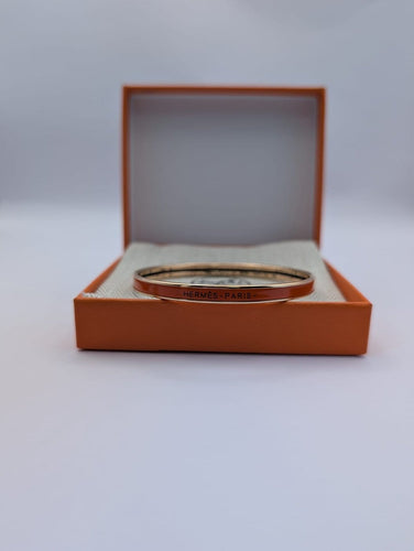 Bracelet Hermès Uni - Jonc en plaqué or rose et émail 58 Facettes 1251