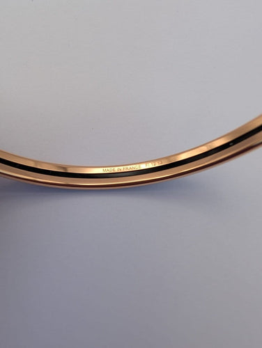 Bracelet Hermès Uni - Bracelet jonc en plaqué or rose et émail 58 Facettes 1255