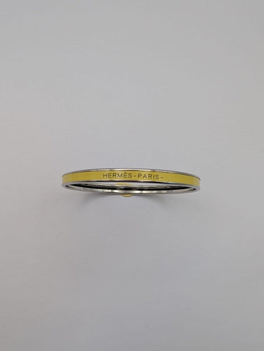 Bracelet Hermès Uni - Bracelet jonc en acier émaillé jaune 58 Facettes 1247