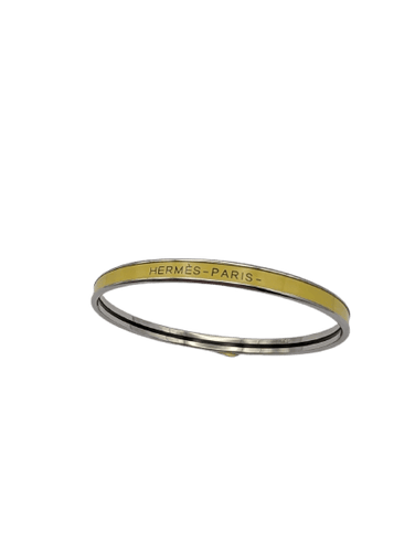 Bracelet Hermès Uni - Bracelet jonc en acier émaillé jaune 58 Facettes 1247