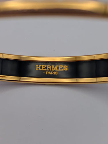 Bracelet Hermès Bride de Gala Tattoo - Bracelet jonc en plaqué or et émail 58 Facettes 1248