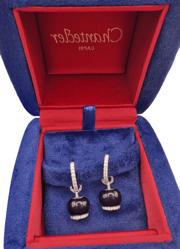 Boucles d'oreilles Chantecler Capri - Boucles d'oreilles cloche en or blanc, onyx et diamants 58 Facettes CV-069