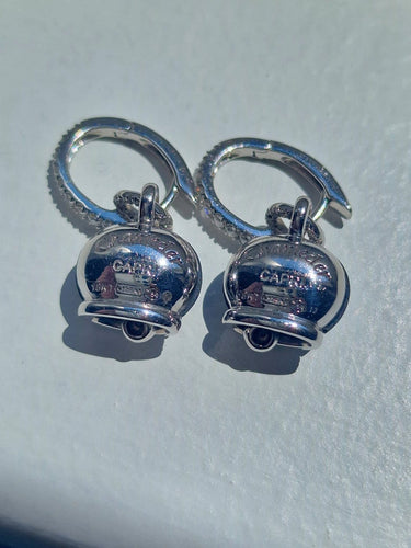 Boucles d'oreilles Chantecler Capri - Boucles d'oreilles cloche en or blanc, onyx et diamants 58 Facettes CV-069