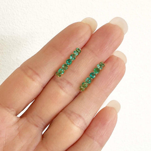 Boucles d'oreilles Boucles d'oreilles créoles en or 18K et émeraudes 58 Facettes GER1029YG