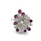 Bague 64 Bague en or blanc 18 kt avec diamants et rubis 58 Facettes 2049/G 248/26