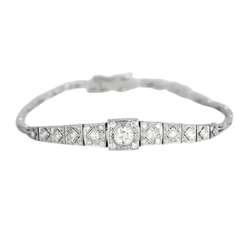Bracelet Art déco - Bracelet en platine et diamants 58 Facettes B260302