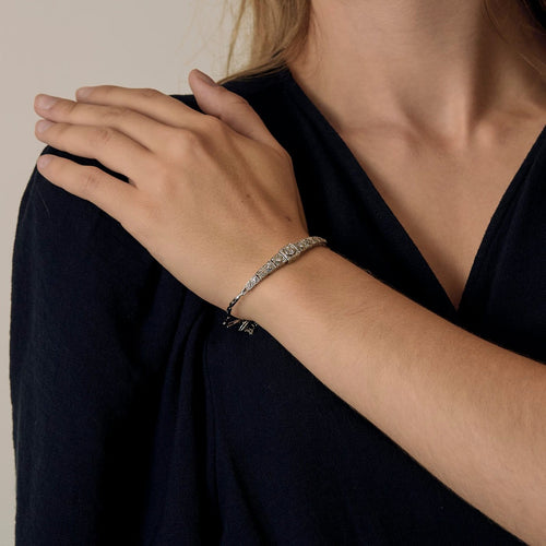 Bracelet Art déco - Bracelet en platine et diamants 58 Facettes B260302