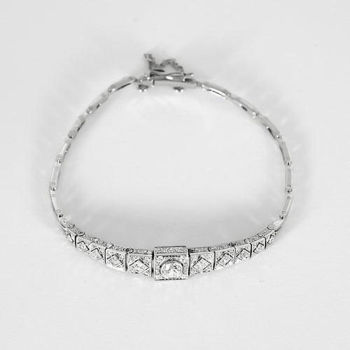Bracelet Art déco - Bracelet en platine et diamants 58 Facettes B260302
