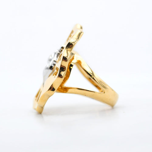 Bague 59 Chantecler Capri - Bague en or jaune et blanc avec diamants 58 Facettes 607A25_M