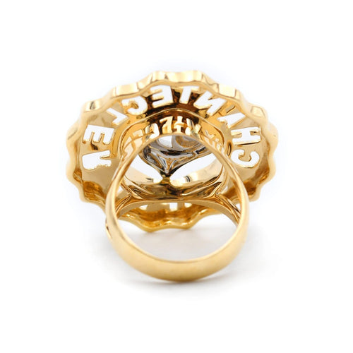 Bague 59 Chantecler Capri - Bague en or jaune et blanc avec diamants 58 Facettes 607A25_M