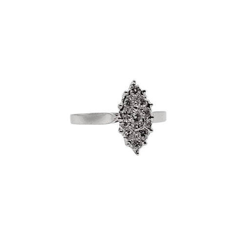 Bague 48.5 Bague marquise vintage en or blanc 18k et diamants 58 Facettes A07498