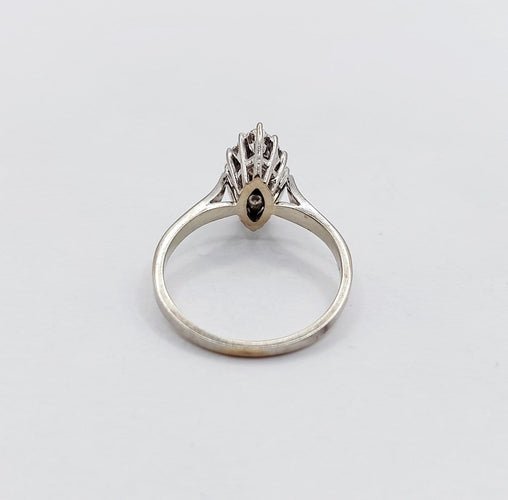 Bague 48.5 Bague marquise vintage en or blanc 18k et diamants 58 Facettes A07498